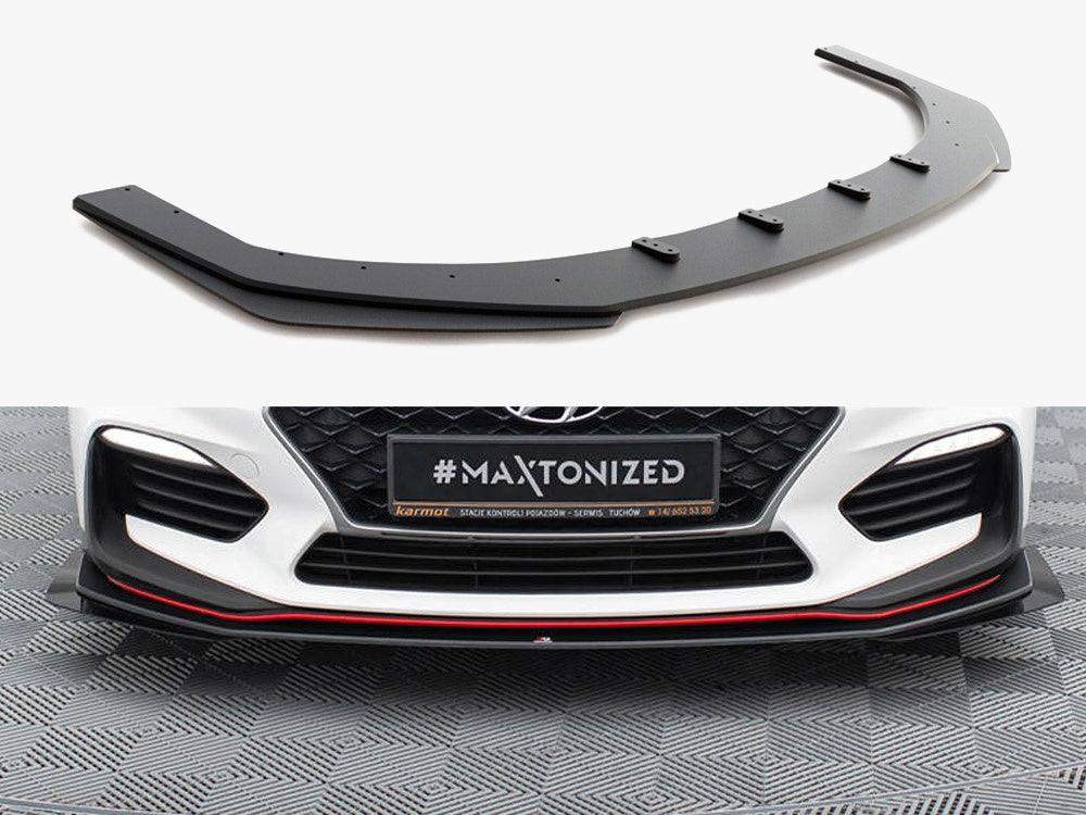 Maxton Design Street PRO Front Splitter + Flaps Hyundai I30 N Mk3 Hatchback / Fastback