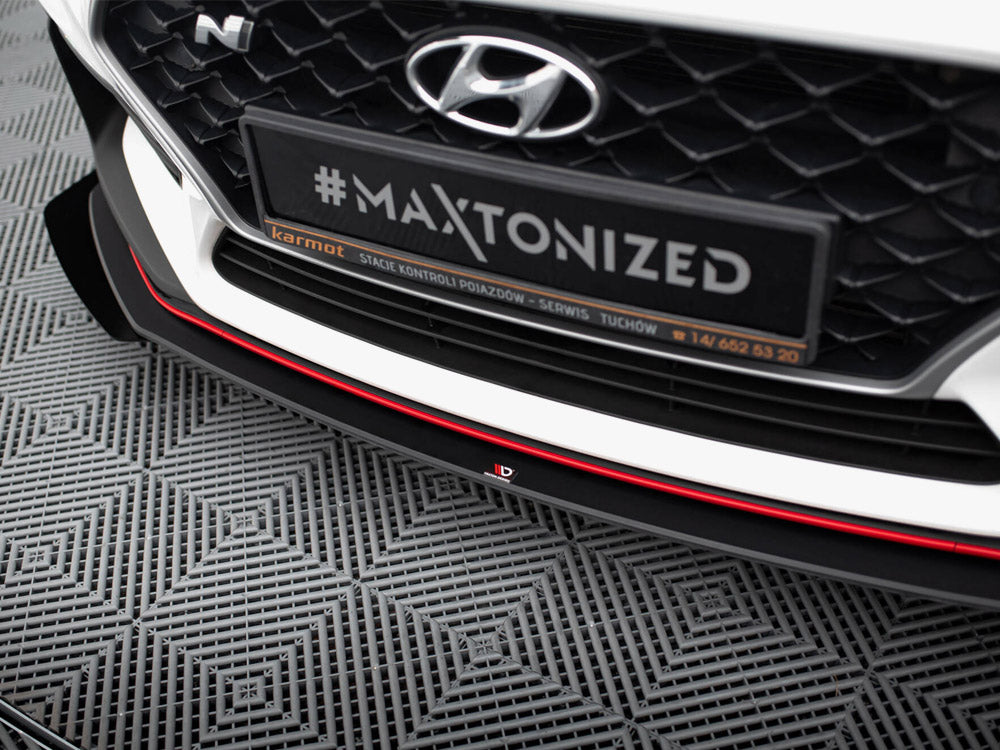 Maxton Design Street PRO Front Splitter + Flaps Hyundai I30 N Mk3 Hatchback / Fastback