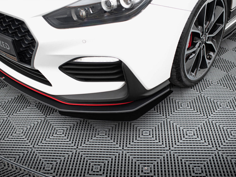 Maxton Design Street PRO Front Splitter + Flaps Hyundai I30 N Mk3 Hatchback / Fastback