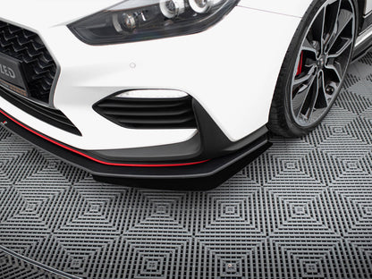 Maxton Design Street PRO Front Splitter + Flaps Hyundai I30 N Mk3 Hatchback / Fastback