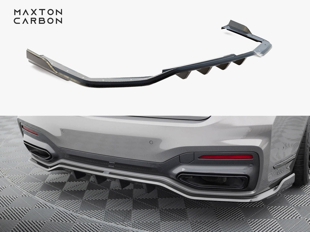 Maxton Design Prepreg Carbon Fiber Rear Splitter BMW 7 M-Pack G11 / G12 Facelift