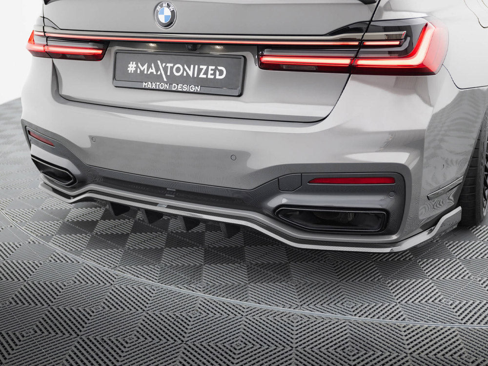 Maxton Design Prepreg Carbon Fiber Rear Splitter BMW 7 M-Pack G11 / G12 Facelift