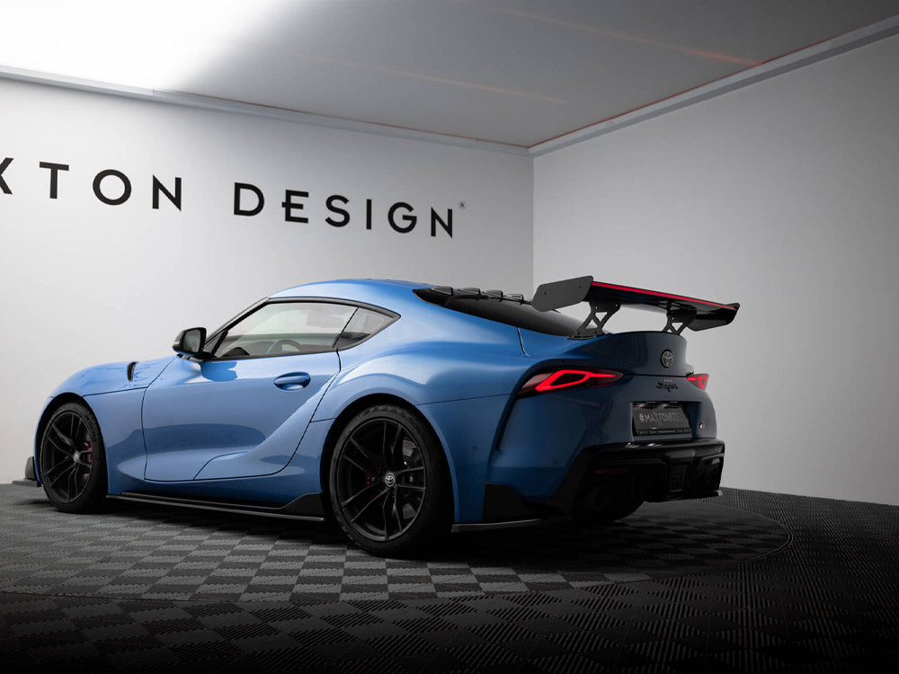 Maxton Design Carbon Spoiler With External Brackets Uprights + LED Toyota Supra Mk5