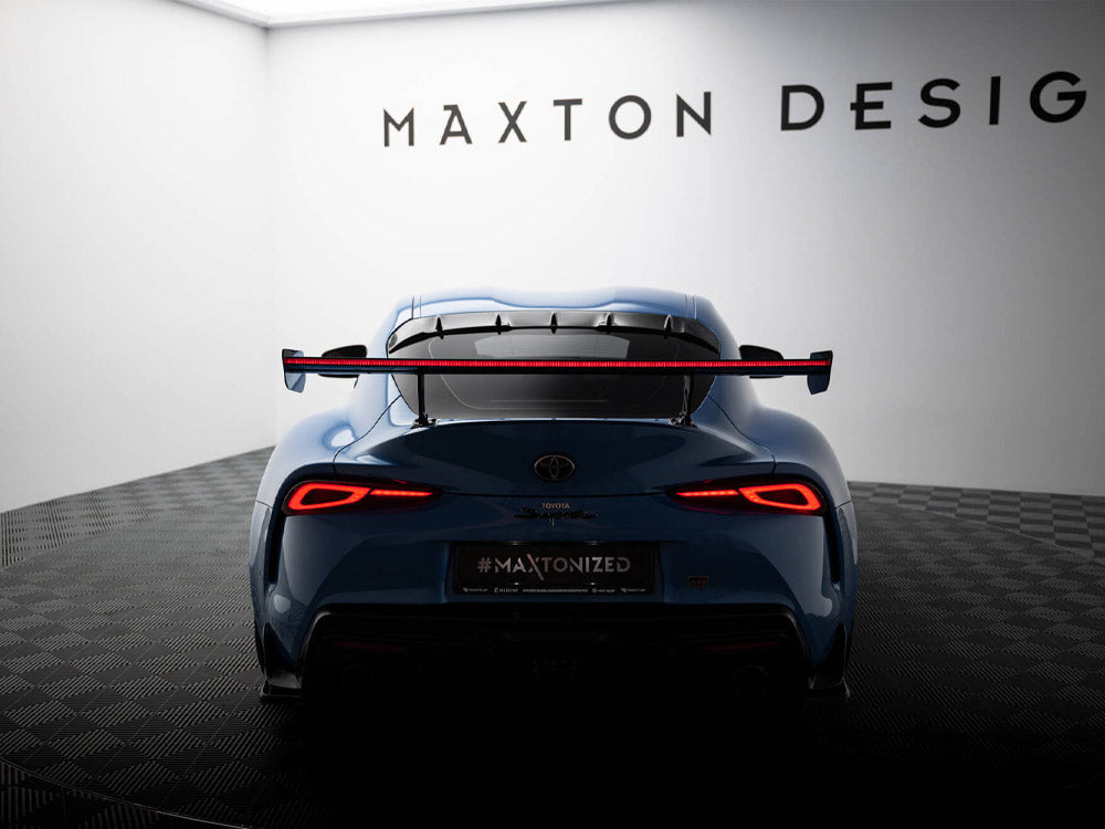 Maxton Design Carbon Spoiler With External Brackets Uprights + LED Toyota Supra Mk5