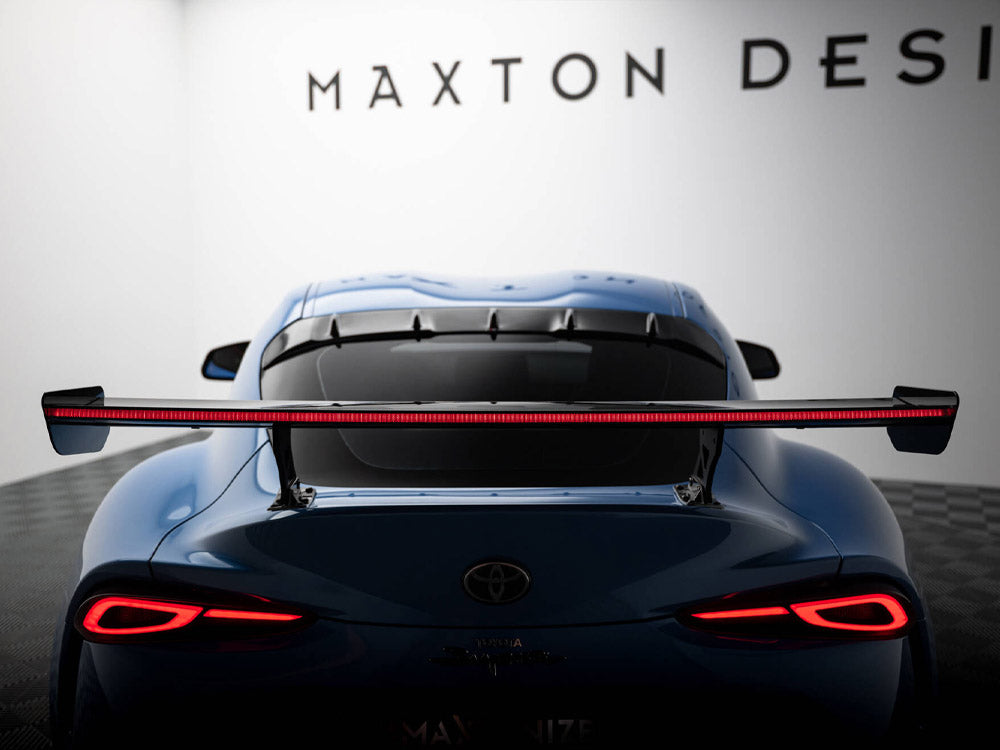 Maxton Design Carbon Spoiler With External Brackets Uprights + LED Toyota Supra Mk5