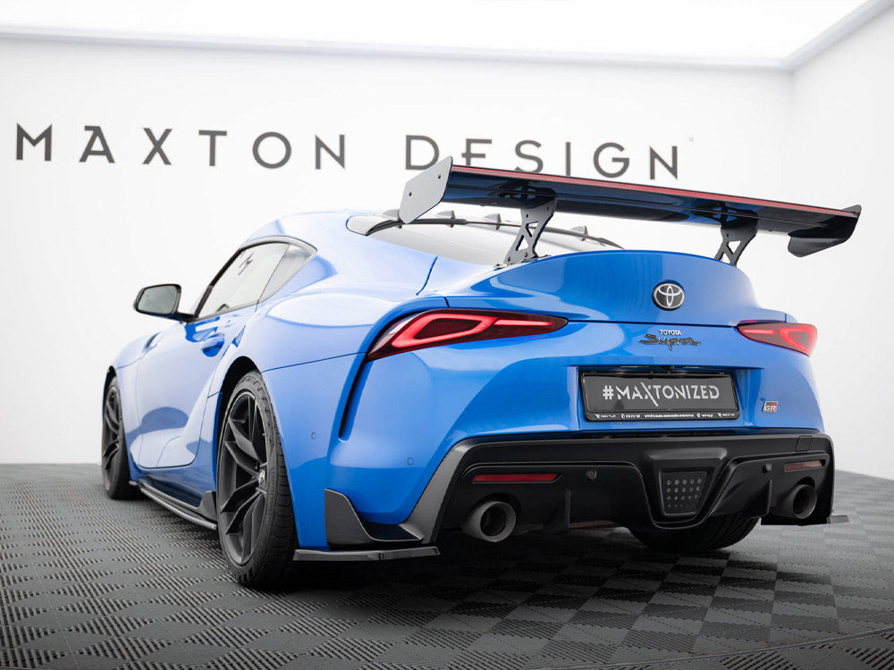 Maxton Design Carbon Spoiler With External Brackets Uprights + LED Toyota Supra Mk5