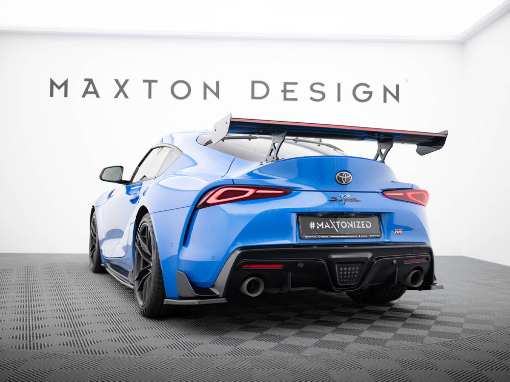 Maxton Design Carbon Spoiler With External Brackets Uprights + LED Toyota Supra Mk5
