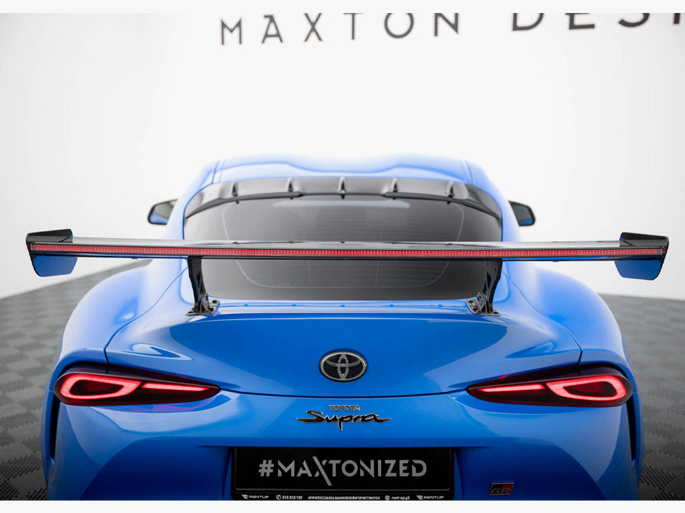 Maxton Design Carbon Spoiler With External Brackets Uprights + LED Toyota Supra Mk5