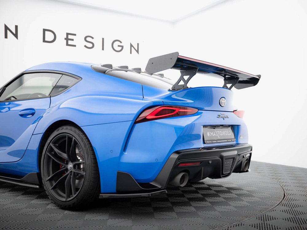 Maxton Design Carbon Spoiler With External Brackets Uprights + LED Toyota Supra Mk5