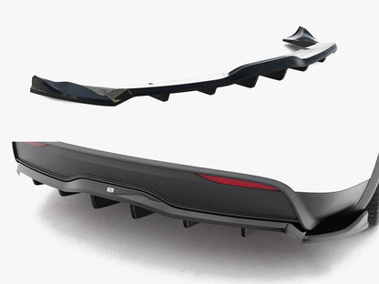 Maxton Design Rear Splitter (Vertical Bars) V.2 Tesla Model X Mk1 Facelift