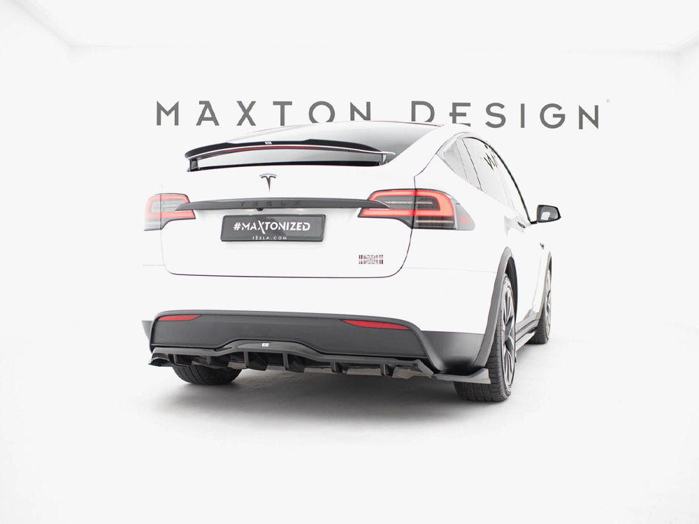 Maxton Design Rear Splitter (Vertical Bars) V.2 Tesla Model X Mk1 Facelift