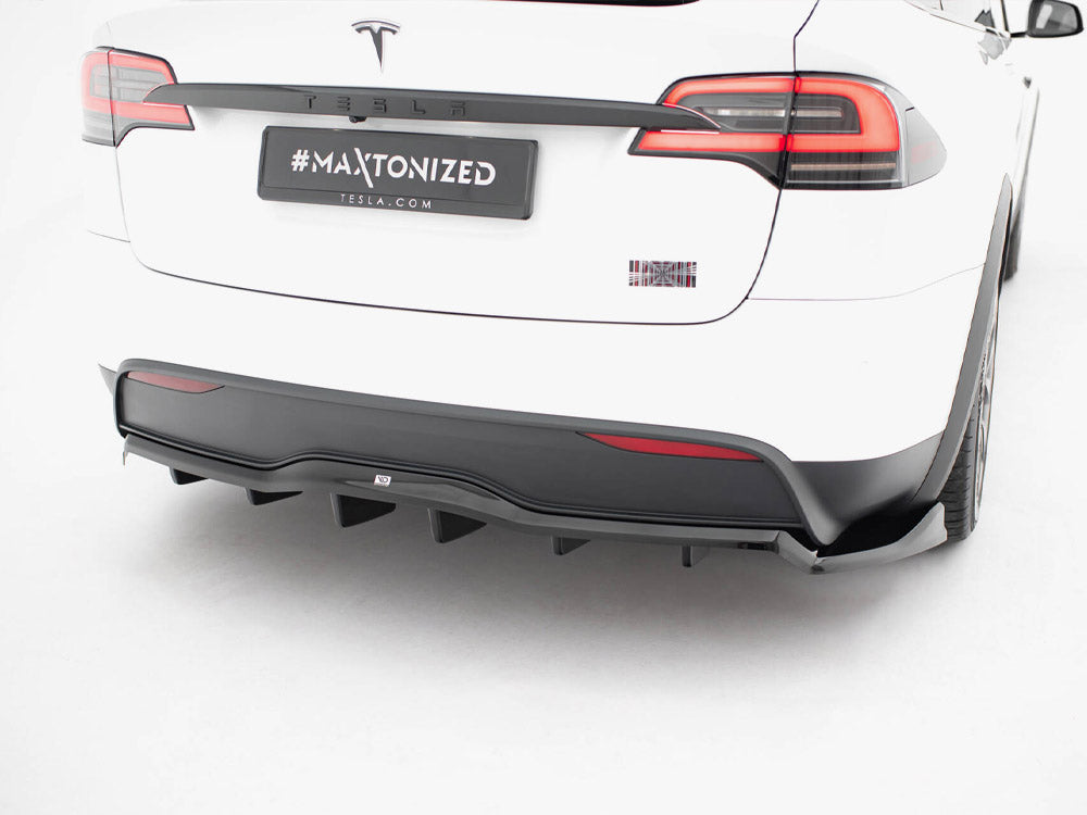 Maxton Design Rear Splitter (Vertical Bars) V.2 Tesla Model X Mk1 Facelift