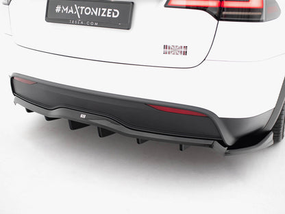 Maxton Design Rear Splitter (Vertical Bars) V.2 Tesla Model X Mk1 Facelift
