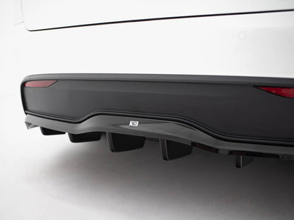 Maxton Design Rear Splitter (Vertical Bars) V.2 Tesla Model X Mk1 Facelift