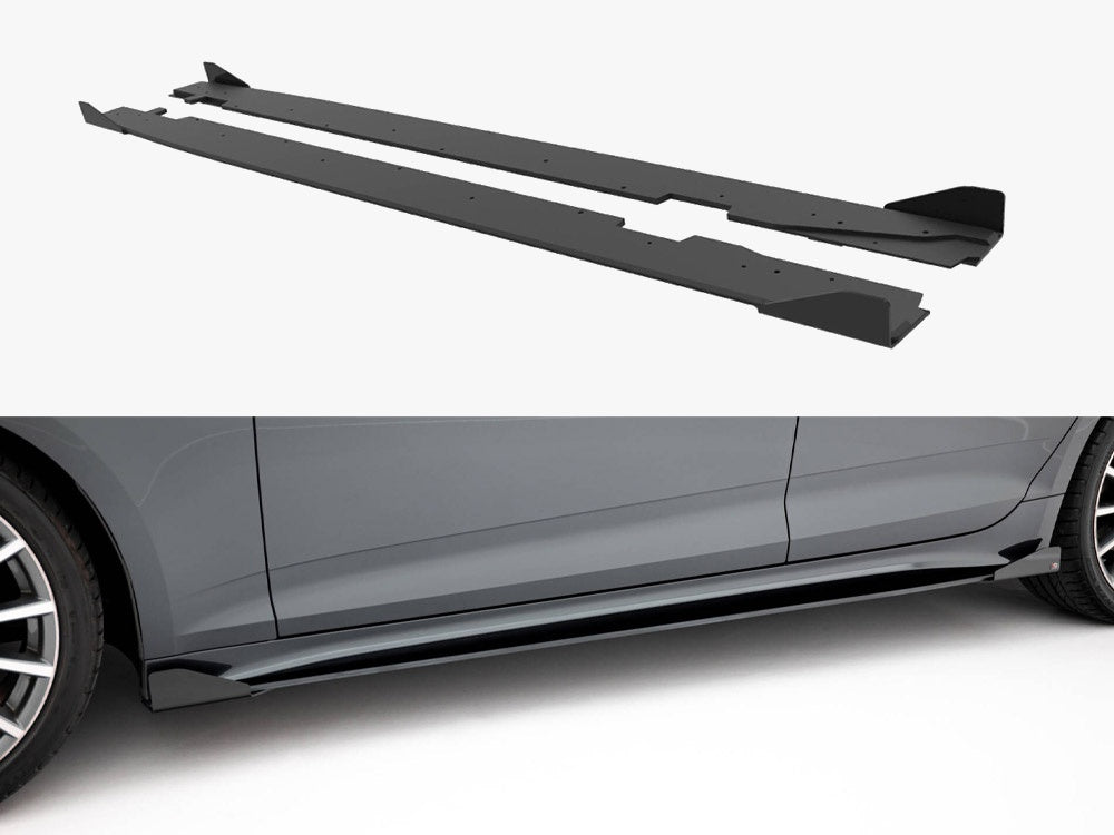 Maxton Design Street PRO Side Skirts Diffusers + Flaps Audi A5 Sportback F5 Facelift