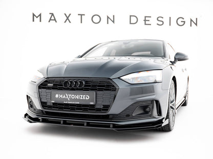 Maxton Design Street PRO Front Splitter + Flaps Audi A5 F5 Facelift