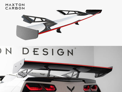 Maxton Design Carbon Spoiler With Upper Swan Mounting + LED Chevrolet Corvette Stingray / Grand Sport C7