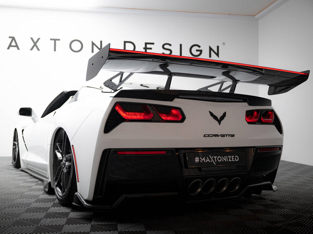 Maxton Design Carbon Spoiler With Upper Swan Mounting + LED Chevrolet Corvette Stingray / Grand Sport C7