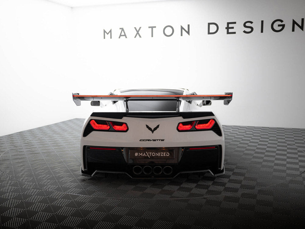 Maxton Design Carbon Spoiler With Upper Swan Mounting + LED Chevrolet Corvette Stingray / Grand Sport C7