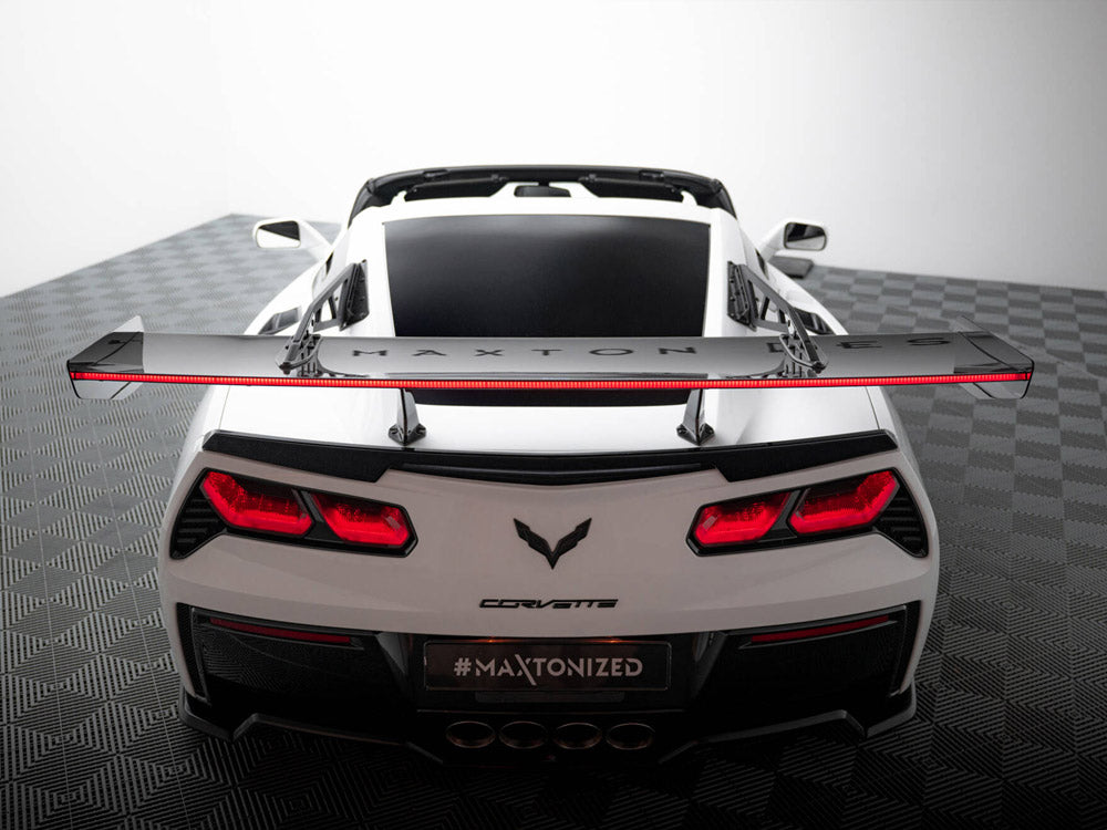 Maxton Design Carbon Spoiler With Upper Swan Mounting + LED Chevrolet Corvette Stingray / Grand Sport C7