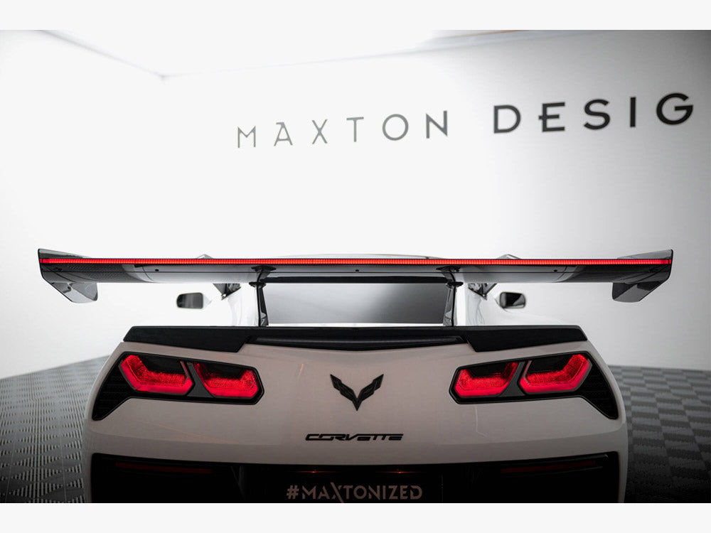 Maxton Design Carbon Spoiler With Upper Swan Mounting + LED Chevrolet Corvette Stingray / Grand Sport C7
