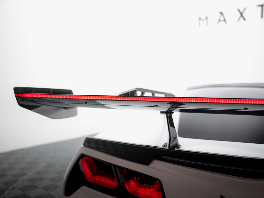 Maxton Design Carbon Spoiler With Upper Swan Mounting + LED Chevrolet Corvette Stingray / Grand Sport C7