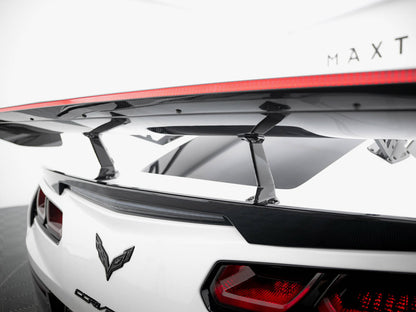 Maxton Design Carbon Spoiler With Upper Swan Mounting + LED Chevrolet Corvette Stingray / Grand Sport C7