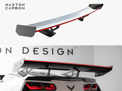 Maxton Design Carbon Spoiler With Internal Brackets Uprights + LED Chevrolet Corvette Stingray / Grand Sport C7