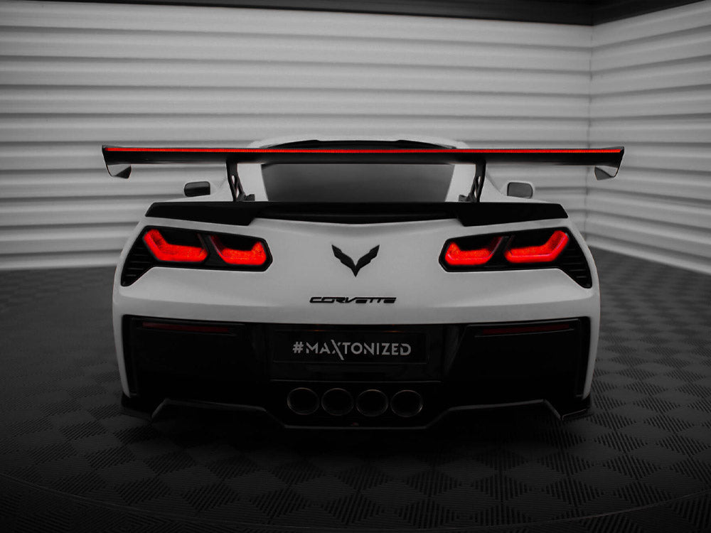 Maxton Design Carbon Spoiler With Internal Brackets Uprights + LED Chevrolet Corvette Stingray / Grand Sport C7