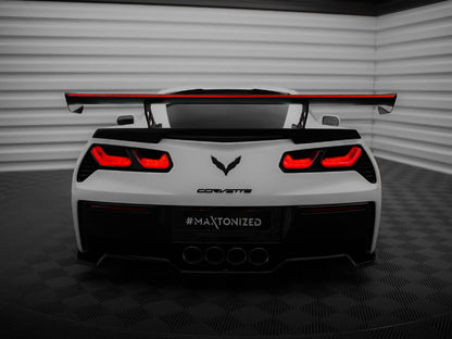 Maxton Design Carbon Spoiler With Internal Brackets Uprights + LED Chevrolet Corvette Stingray / Grand Sport C7