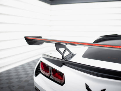 Maxton Design Carbon Spoiler With Internal Brackets Uprights + LED Chevrolet Corvette Stingray / Grand Sport C7