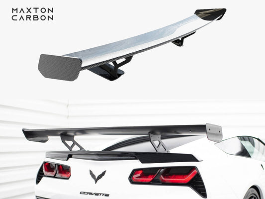 Maxton Design Carbon Spoiler With Internal Brackets Uprights Chevrolet Corvette Stingray / Grand Sport C7