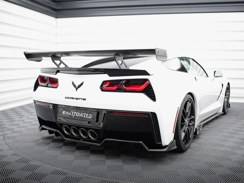Maxton Design Carbon Spoiler With Internal Brackets Uprights Chevrolet Corvette Stingray / Grand Sport C7