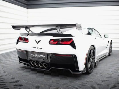Maxton Design Carbon Spoiler With Internal Brackets Uprights Chevrolet Corvette Stingray / Grand Sport C7