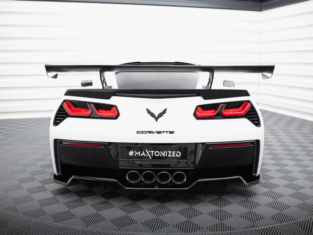 Maxton Design Carbon Spoiler With Internal Brackets Uprights Chevrolet Corvette Stingray / Grand Sport C7