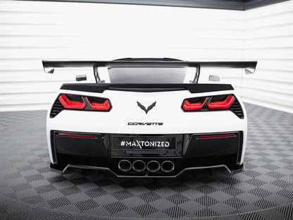 Maxton Design Carbon Spoiler With Internal Brackets Uprights Chevrolet Corvette Stingray / Grand Sport C7