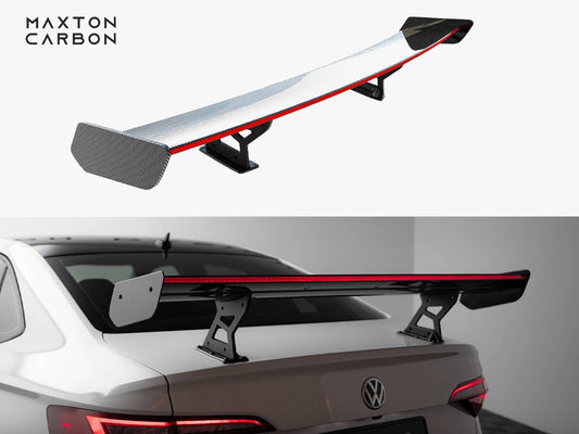 Maxton Design Carbon Spoiler With Internal Brackets Uprights + LED Volkswagen Jetta GLI Mk7