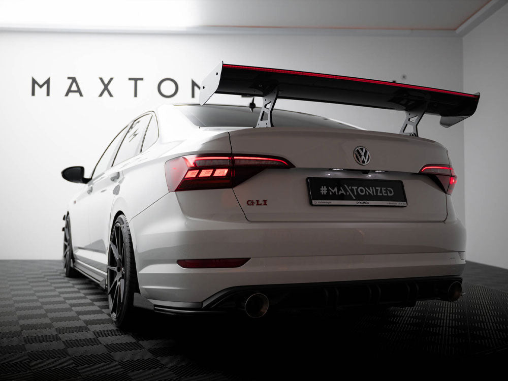 Maxton Design Carbon Spoiler With Internal Brackets Uprights + LED Volkswagen Jetta GLI Mk7