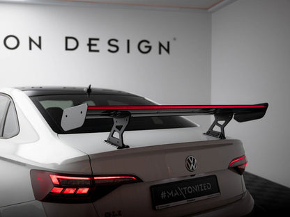 Maxton Design Carbon Spoiler With Internal Brackets Uprights + LED Volkswagen Jetta GLI Mk7