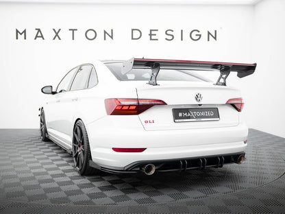 Maxton Design Carbon Spoiler With Internal Brackets Uprights + LED Volkswagen Jetta GLI Mk7