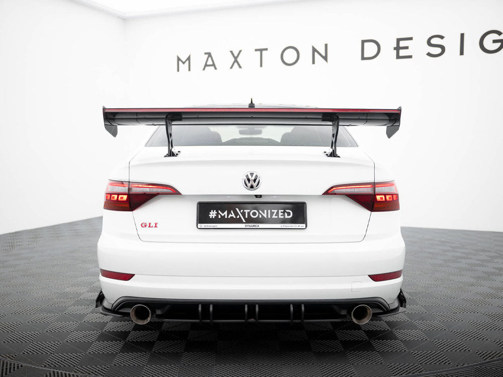 Maxton Design Carbon Spoiler With Internal Brackets Uprights + LED Volkswagen Jetta GLI Mk7
