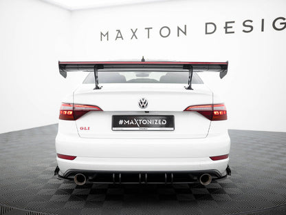 Maxton Design Carbon Spoiler With Internal Brackets Uprights + LED Volkswagen Jetta GLI Mk7