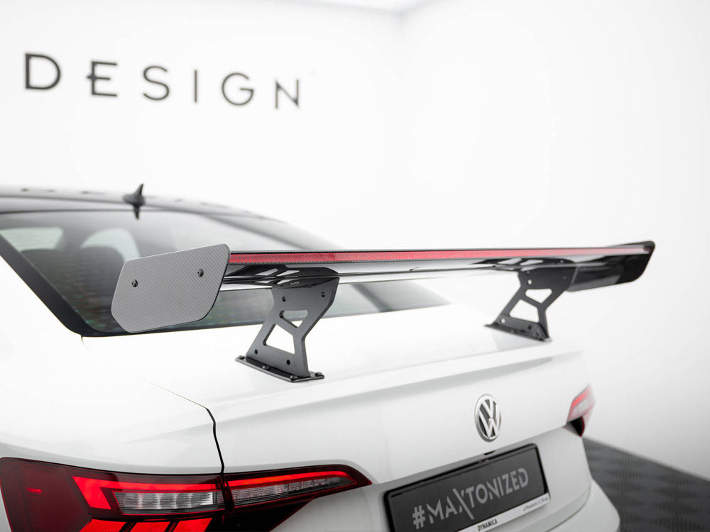 Maxton Design Carbon Spoiler With Internal Brackets Uprights + LED Volkswagen Jetta GLI Mk7