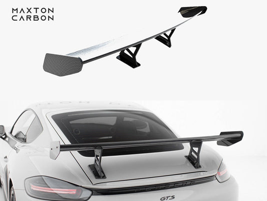 Maxton Design Carbon Spoiler With Internal Brackets Uprights V.1 Porsche 718 Cayman GTS 982c