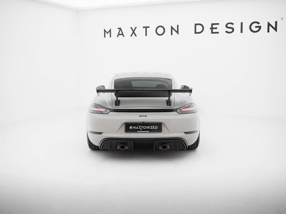 Maxton Design Carbon Spoiler With Internal Brackets Uprights V.2 Porsche 718 Cayman GTS 982c