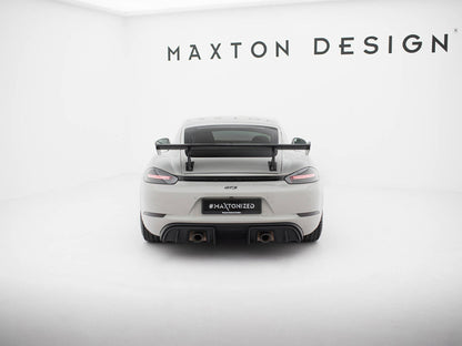 Maxton Design Carbon Spoiler With Internal Brackets Uprights V.2 Porsche 718 Cayman GTS 982c
