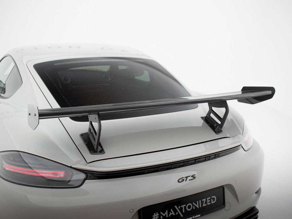 Maxton Design Carbon Spoiler With Internal Brackets Uprights V.2 Porsche 718 Cayman GTS 982c