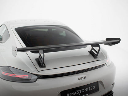Maxton Design Carbon Spoiler With Internal Brackets Uprights V.2 Porsche 718 Cayman GTS 982c