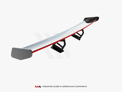 Maxton Design Carbon Spoiler With Internal Brackets Uprights V.2 + LED Porsche 718 Cayman GTS 982c