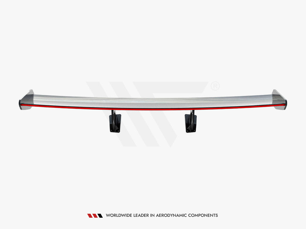 Maxton Design Carbon Spoiler With Internal Brackets Uprights V.2 + LED Porsche 718 Cayman GTS 982c